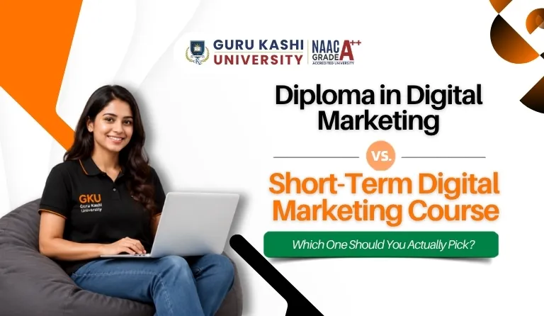 Diploma vs short-term digital marketing course comparison and career choice.