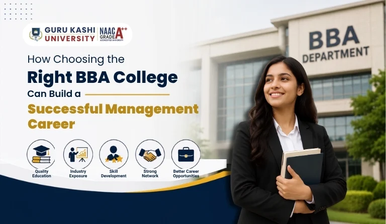 Student choosing the right BBA college to build leadership skills and a successful management career.