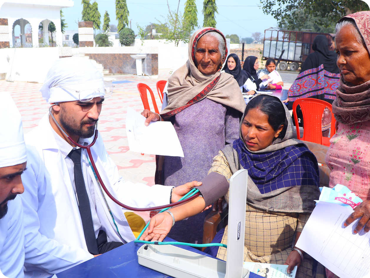Doctor health camp in adopted village, GKU